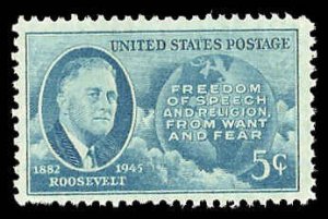 PCBstamps   US # 933 5c FDR & Globe,MNH, (2)