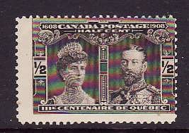 Canada-Sc#96-Unused 1/2c black brown-Quebec Tercentenary-og-NH-1908-Cdn234-diago