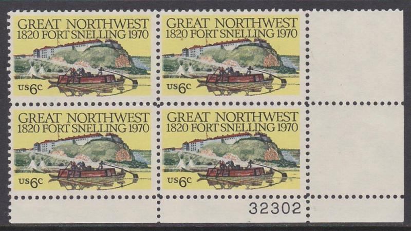 US 1409 Fort Snelling Plate Block MNH 