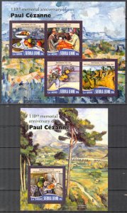 Sierra Leone 2016 Art Paintings Paul Cezanne Sheet + S/S MNH