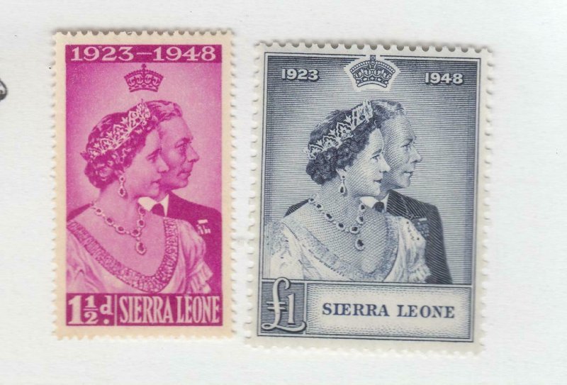 SIERRA LEONE # 188-189 VF-MNH KGV1 1948 SILVER WEDDING (SIE)
