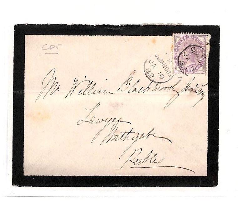 GB Scotland *CUMNOCK* TRUE CDS USAGE Cover Peebles 1882{samwells}AZ344