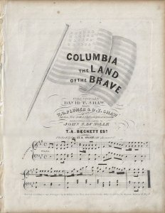 1843 –  Columbia the Gem of the Ocean.  Ephemera 1263