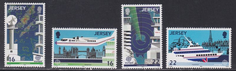 Jersey # 452-455, Europa '88, Transportation & Communication NH,1/2 Cat