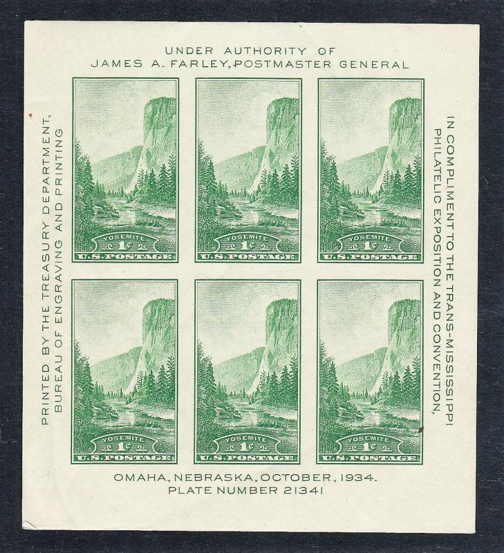 US # 751 MNH Souvenir Sheet