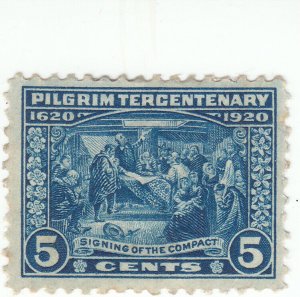 Scott # 550 - 5c Deep Blue - Signing of the Compact - Mint Hinged - SCV - $35.00