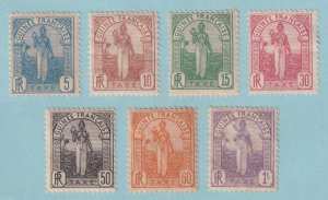 FRENCH GUINEA J1 - J7 POSTAGE DUE SET  MINT HINGED - #4 AND 7 MINT NO GUM - P962