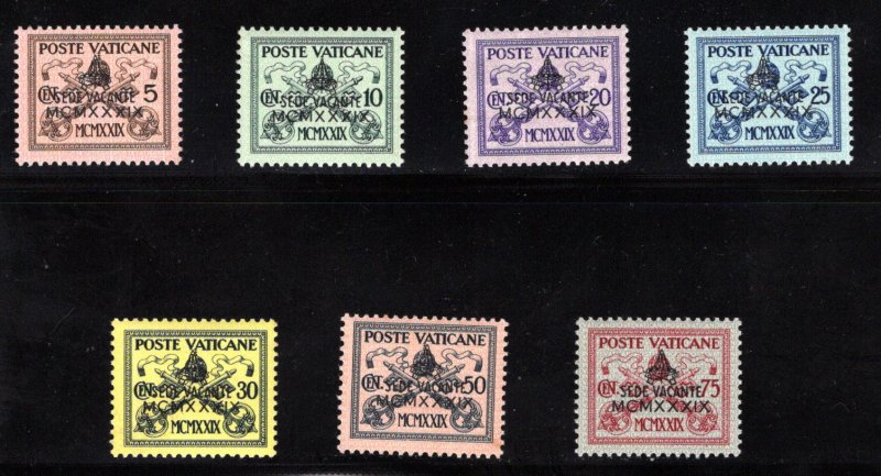 VATICAN CITY  SC# 61-67  FVF/MNH