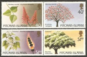 PITCAIRN ISLAND Sc# 289 - 290 MNH FVF Set-2x Pair Tree Leaf