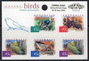 AUSTRALIA SG2130a 2001 FAUNA AND FLORA SHEET SELF ADHESIVE O/P CHINA MNH