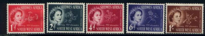 South West Africa 244-8 MNH Queen Elizabeth Coronation, Flowers