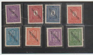 Serbia Scott #2NJ1-2NJ8 MNH German Occupation the 4 & 5 have a spot & top