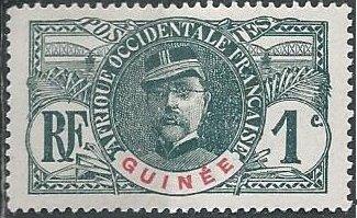 French Guinea 33 (mh) 1c Gen. Louis Faidherbe, gray & red (1906)