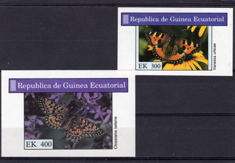 Equatorial Guinea 1976 BUTTERFLIES (2) s/s Imperforated Mint (NH)