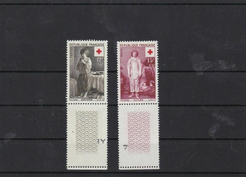 france 1956 red cross fund  mnh  stamps set   ref 7201