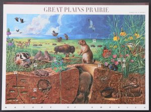 U.S. Used #3506 34c Great Plains. Sheet of 10. Magenta CDS Cancel. Scarce!