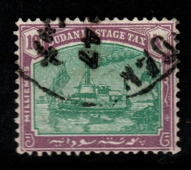 SUDAN SGD11a 1927 10m GREEN & MAUVE ORD PAPER FINE USED