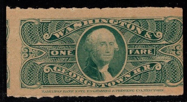 Scarce 1880's Washington & Georgetown Railroad Ticket Good for One Fare