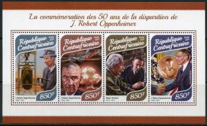 CENTRAL AFRICA  2017  50th MEMORIAL OF ROBERT J. OPPENHEIMER SHEET MINT NH