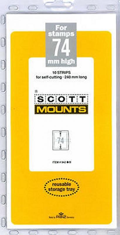 Prinz Scott Stamp Mount 74/240 mm - BLACK - Pack of 10 (74x240 74mm)  STRIP  942