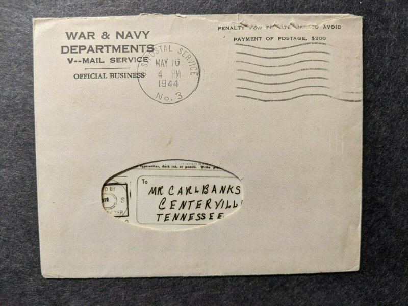 APO 77 SCHOFIELD BARRACKS, OAHU, HI 1944 Censored WWII Army Cover V