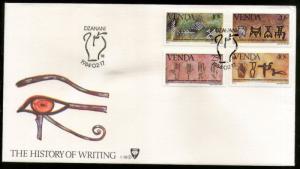 Venda 1982 History of Writing Rock Painting Art Pictographic Sc 68-71 FDC # 6491