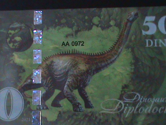 ​SPAIN-2021 DINOSAU-$50 DINO-POLIMER NOTE UNC-COLLECTIBLE-VF PICTORIAL BEAUTIFUL