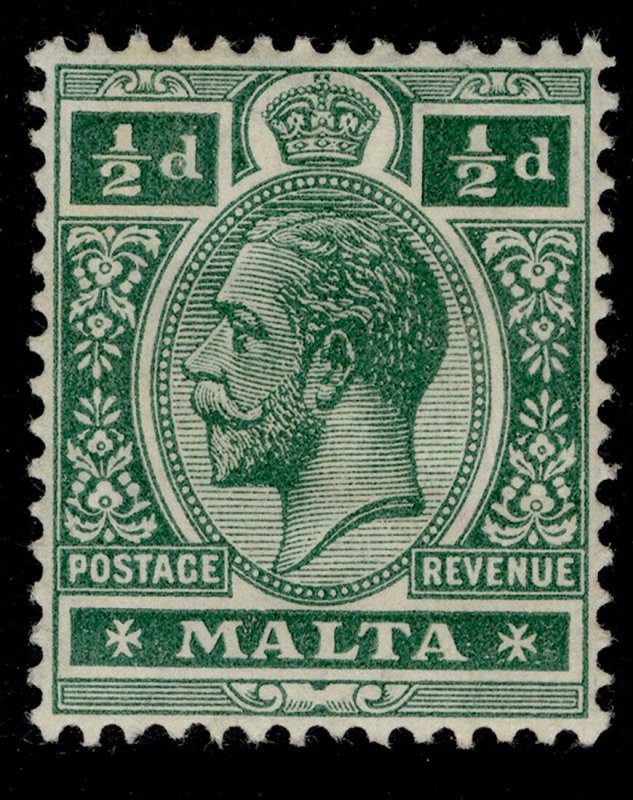 MALTA GV SG71a ½d deep green M MINT.