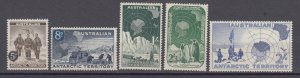 J39001, jlstamps, 1957-9 australia a.a.t.set mnh #L1-5 views