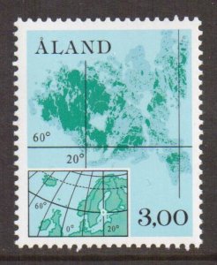 Aland islands  #17  MNH  1984  definitive set 3m   map