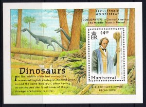 Montserrat 1992 Dinosaurs - Richard Owen Mint MNH Miniature Sheet SC 794 CV$12.5