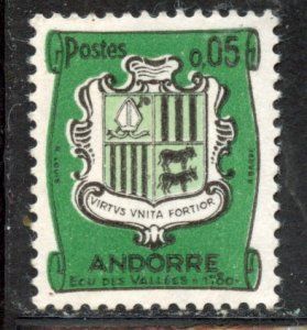 Andorra,  French # 143, Mint Hinge. CV $ .25