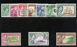 Pitcairn Islands 1940 KGVI set complete very fine used. SG 1-8. Sc 1-8.