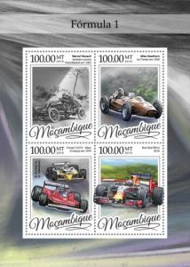 MOZAMBIQUE - 2016 - Formula 1 Motor Racing - Perf 4v Sheet - MNH