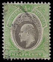 Southern Nigeria #10 Used; 1/2p King Edward VII (1903)