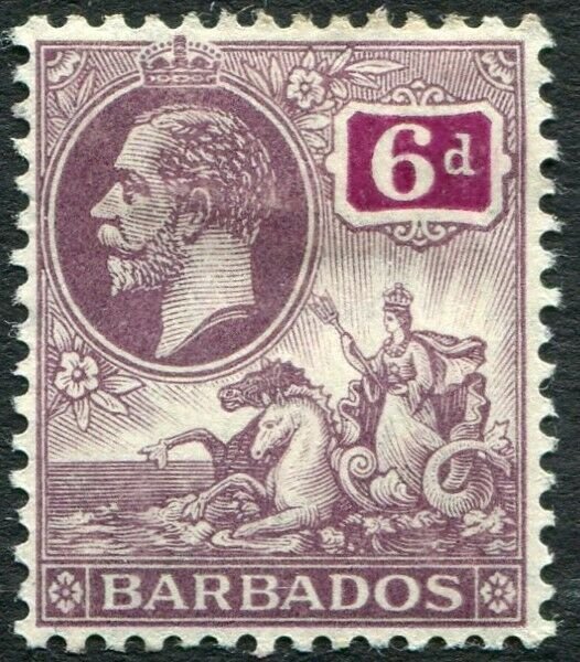 BARBADOS-1912 6d Dull Purple & Purple Sg 177 MOUNTED MINT V33818