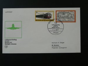first flight cover 1973 Stuttgart Bremen Germany Boeing 737 Lufthansa 87795