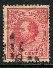 Netherlands; 1872: Sc. # 25: Used Single Stamp