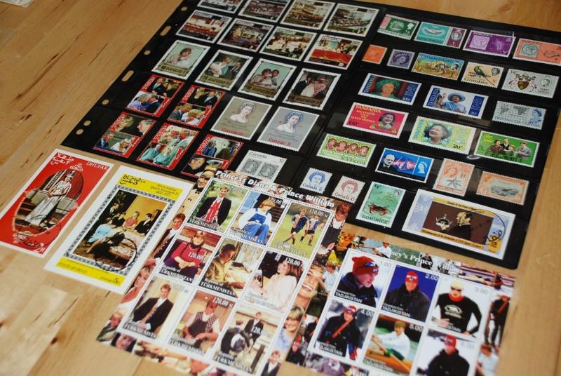 ROYALTY STAMPS COLLECTION, QUEEN ELIZABETH II, DIANA, CHARLES