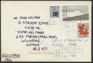 1985 Registered Cover Toronto Sub 220 to Willowdale Redirect to Scarborough