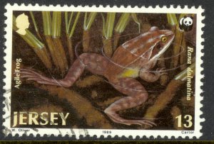 JERSEY 1989 13p Frog WWF Pictorial Sc 508 VFU