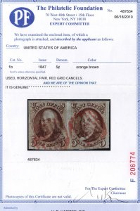 MALACK 1b VF, Pair, w/PF (06/10) CERT, a super pair ..MORE.. guu459