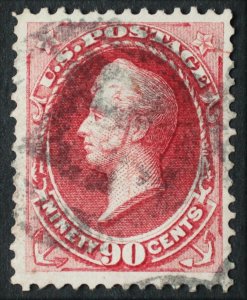 U.S. Used #155 90c Perry. Vivid Color. A Gem! Scott: $325.00