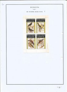 BERNERA -1981 - Birds - Perf 4v Sheet - Mint L H - Private Issue