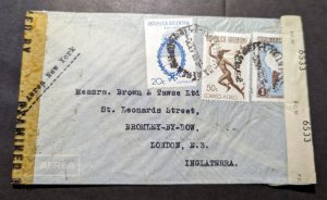 1943 Censored Argentina Airmail Cover Buenos Aires to London England