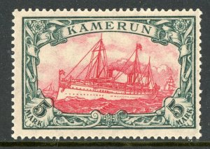 Cameroun 1900 Germany 5 Mark Yacht Ship Watermark Scott #19 Mint VLH E438
