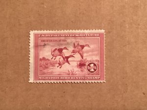 US REVENUE #RW2 DUCK STAMP USED no gum creased thin 1935 cat $160.