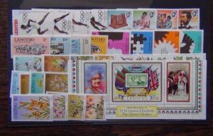 Lesotho 1972 1980 sets Olympics Insects Trees Flowers Queen Mother Racism MNH 