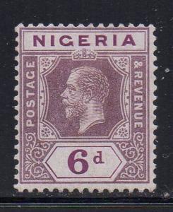 Nigeria Sc 7 1914 6d dull violet & red violet George V stamp mint