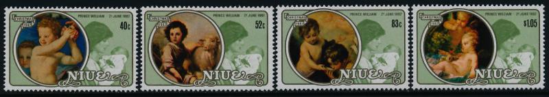 Niue 360-3,3a,4-7 MNH Christmas, Art, Princess Diana, Prince William